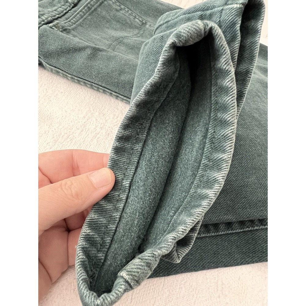 Vintage 90's Lee Jeans Green Denim Women Size 18 Deep Green 34" X 29.5" 14" Rise - Picture 8 of 12